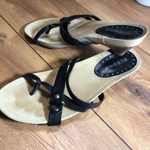 BCBGeneration Black Strappy Heel Sandals